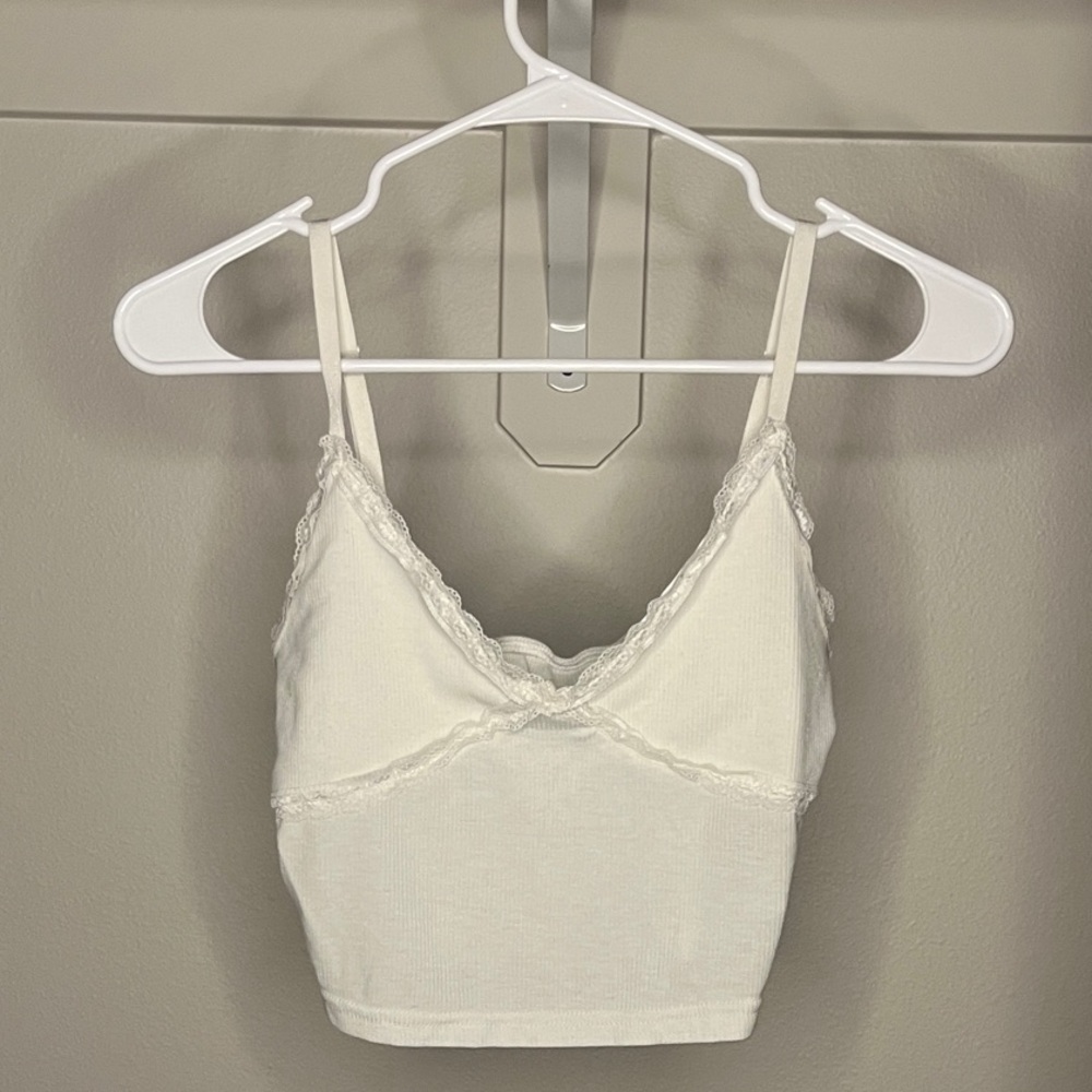 White Lace Detail Top